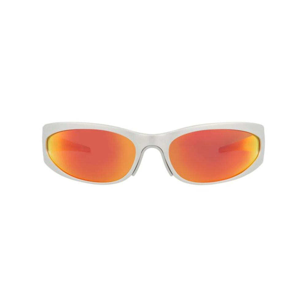 Balenciaga Shield-Frame Alluminium Sunglasses Silver Mens